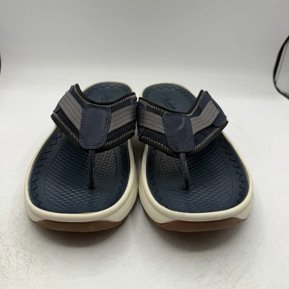 Florsheim Tread Lite Thong Sandals Mens Sz 12 W WIDE Navy Flip Flops 14363-410
